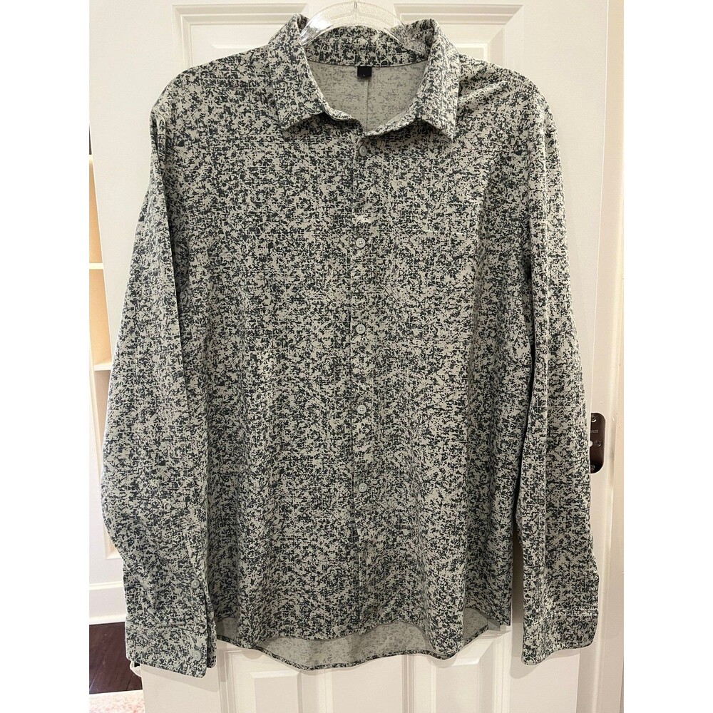 Lululemon Particle Camo Performance Button Front Long Sleeve Shirt size Large